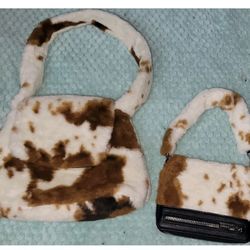 2 Piece Purse Set 10"×12",6"×7" Very Soft Unique