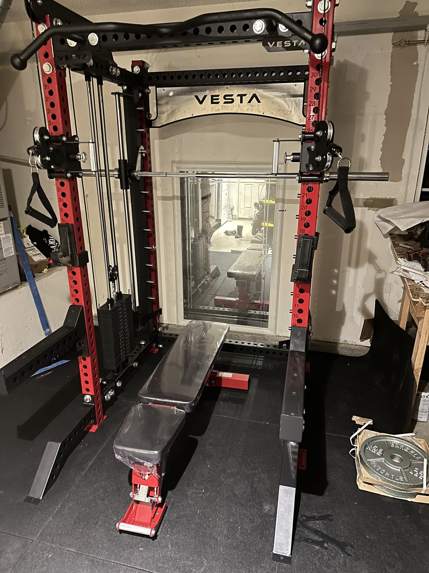 Vesta Fitness PRO SERIES Ultimate Half Rack Functional Trainer w/Smith ...