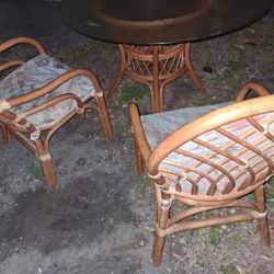 Rattan Dining Set Table And 4 Chairs