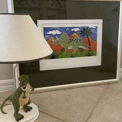 Kids -Dinosaur Lamp And Wall Art