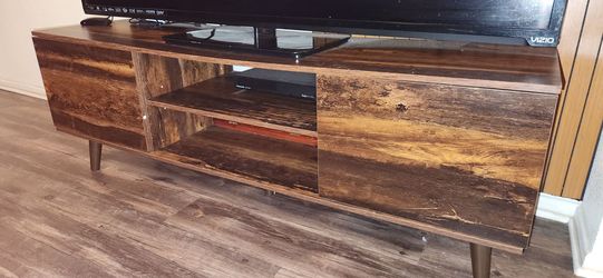 Rustic wood TV stand 54×16×18 inches