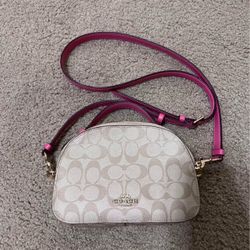 Pink And Beige Coach Bag