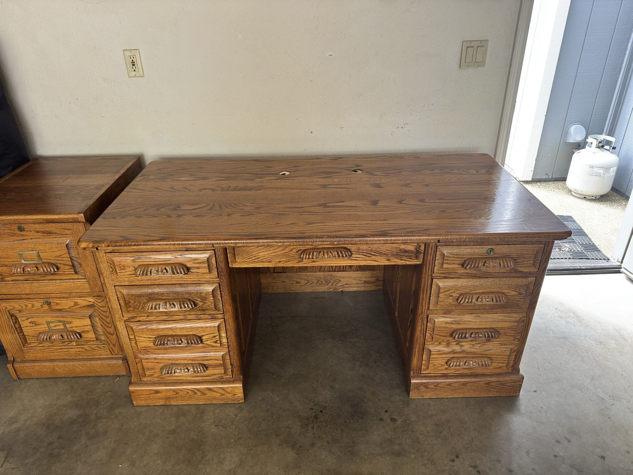 Desk + Filing Cabinet