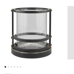 **Price Cut.!!**”StoneBriar Metal/Glass Hurricane Lamp Black NEW