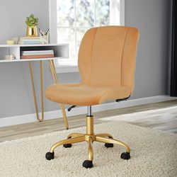 New Plush Velvet Office Chair, Dusty Gold (Already Assembled)
