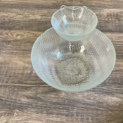 Glass Bowl with Dip Holder 