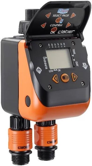 Claber 8420 Aquadue Duplo Evolution Dual-Outlet Digital Water Timer