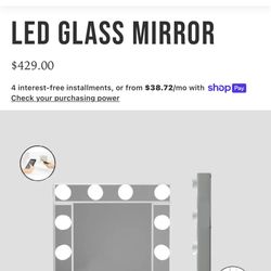 BEAUTY CREATIONS HOLLYWOOD STYLE 12 LED GLASS MIRROR