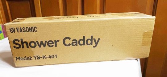 New, Firm, YASONIC Shower Caddy Over Shower Head, with 10 Hooks for Razor/Sponge, Soap Basket,Gold