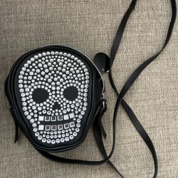Sparkly Skull Crossbody Handbag 