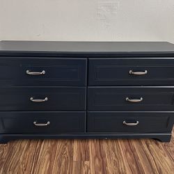 Modern Navy Blue 6 Drawer Dresser – Clean Contemporary Style