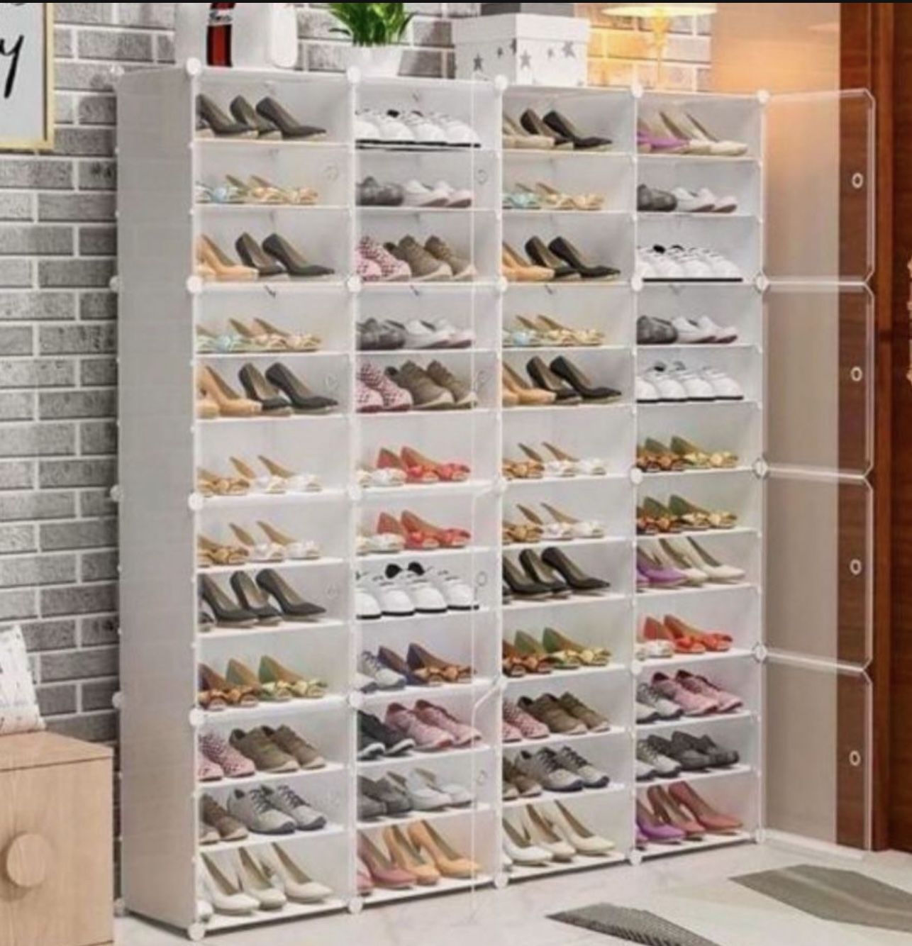 Portable Shoe Rack Shoe Storage Shelf(96or More Pairs)Shoe Cabinet DIY Free Standing Shoes Rack for