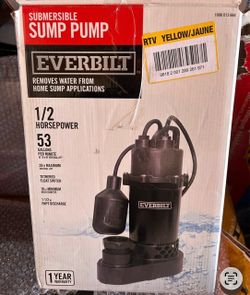 New 1/2 HP Sump Pump With Teather Switch