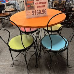 169.96 Ice Cream Parlor Table And 4 Chair Set 