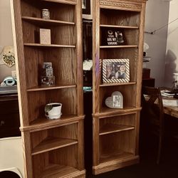 $$285 (firm price)-Beautiful matching very tall corner shelves (they are very heavy (but I still loaded them in my house all by myself today ) I think