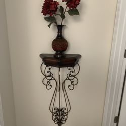 Curved Wrought Iron  Wall Mount Console Table 