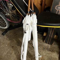 2 Large White Umbrellas 