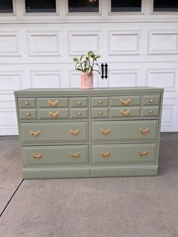 Sage Green Dresser with Gold Hardware