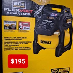 DEWALT CORDLESS COMPRESSOR  2.5 GALLON 