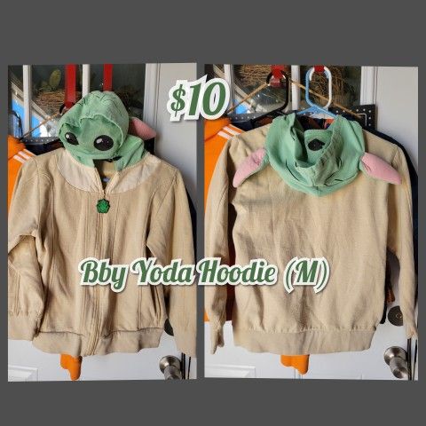 Boys Baby Yoda Zip Up Hoodie M