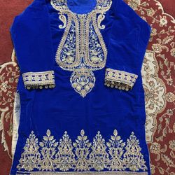 New Women  Blue  Xl Velvet  Fancy Kurta 