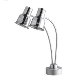 contains a Dual Lamp Heat Lamp for Food