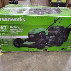 Greenworks 40v lawn mower with battery and charger

$230 FIRM