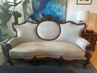 Vintage newly upholstered Italian couch for the artsy one