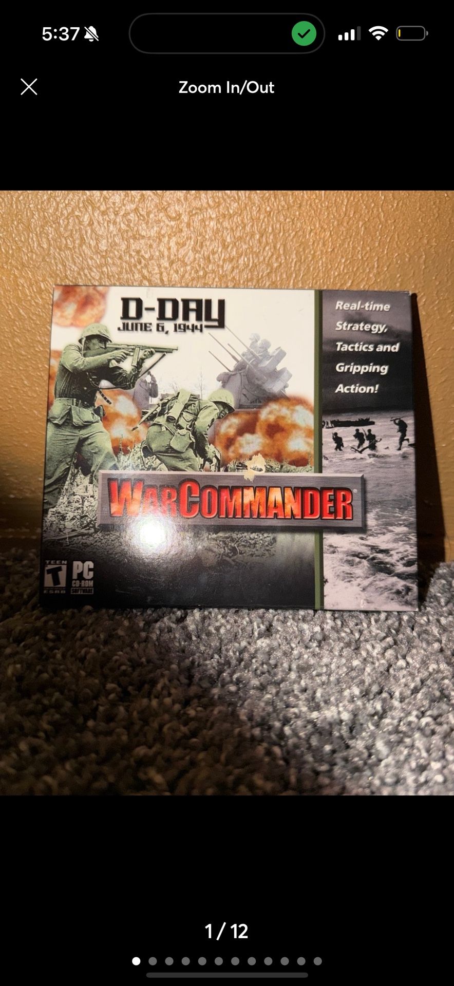 War Commander D-Day June 6,1944 PC CD-Rom Rated T For Teen Video Game 2003 Used.