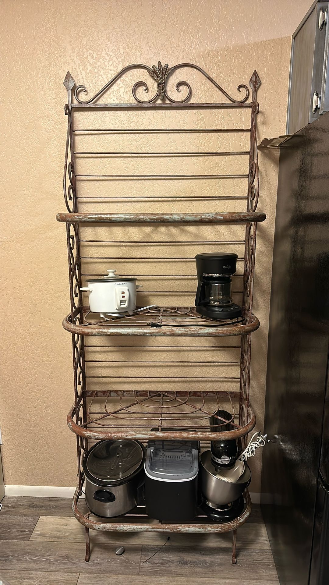 Vintage Wrought Iron bakers rack