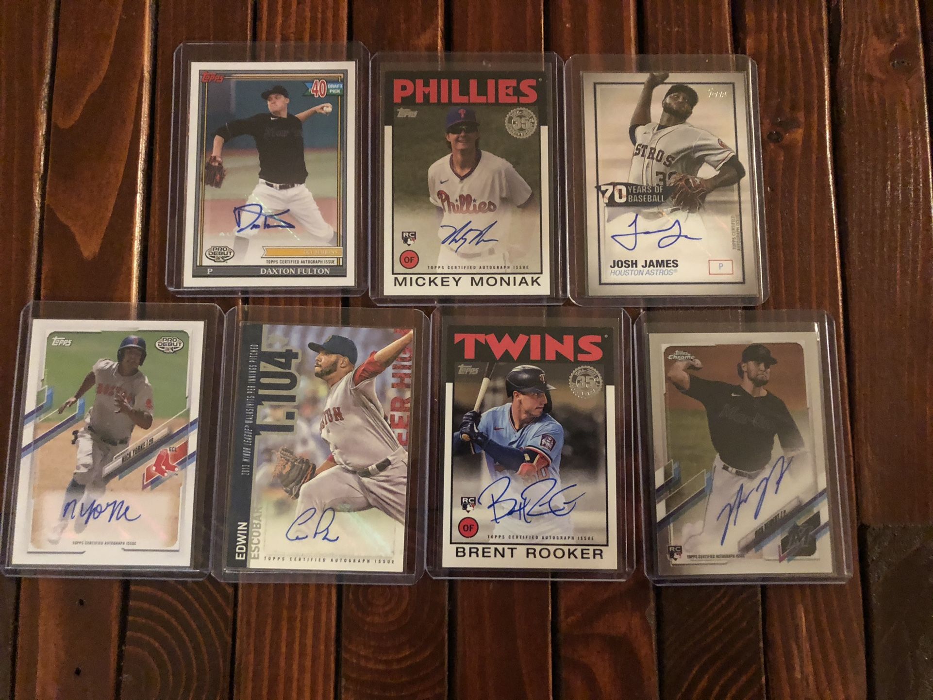 MLB baseball Cards Autographs Red Sox, Marlins, Astros, Twins, Phillies