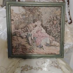 Beautiful  French Victorian Antique Picture 