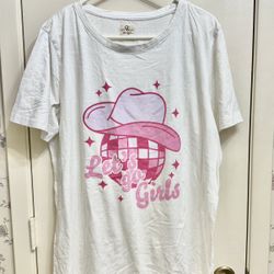 Glitzy Girlz Lifestyle Disco Cowgirl T Shirt Size 2XL
