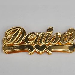 10k 14k Gold Custom Personalized Double Name Plate Pendant 