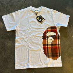 Bape X Burberry White T Shirt