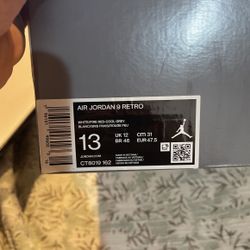 Nike Jordan 9 Fire Red/ Cool Grey. Size 13 New In Box