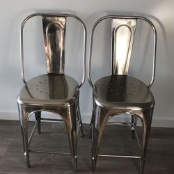 4 restoration hardware metal barstools