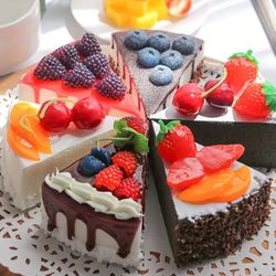 Set Of 6 Pcs Artificial Cake Prank Food