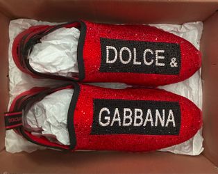 Dolce & Gabbana Crystal-Embellished Sorrento Sneakers - Red