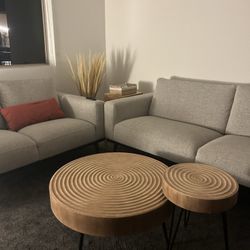 Aesthetic Wood Coffee Table Set 