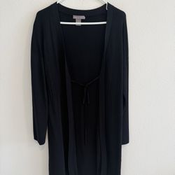 Kenar Black Open- Front Toe Cardigan 