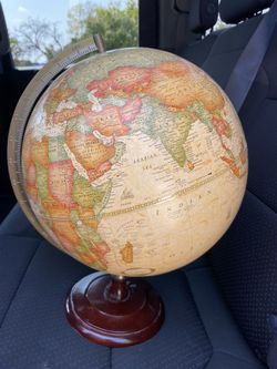 World Globe The George F Cram Company Classic Style Globe With Wood Stand