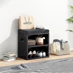 Soohow Small Shoe Bench for Entrywaywith Cushion Shoe Bench with Storage and Seating,Seat Entryway Shoe Rack, Entryway