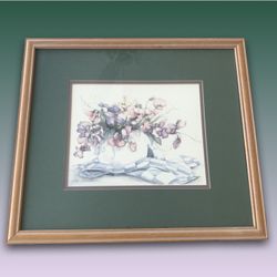 Watercolor Painting By Jodi Jensen - Real Wood Framed Double Matte