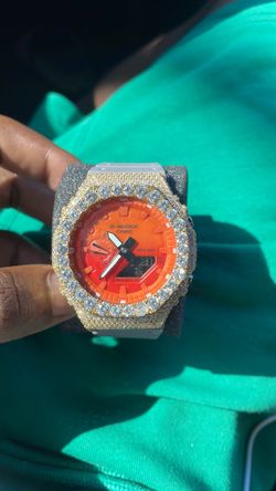 Casio G-SHOCK Analog-Digital Octagon Shock-Resistant 200m Orange/red/ Grey