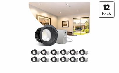 Aosclex 12-Pack Black Recessed LED Downlights 5CCT 2700K-5000K IP65