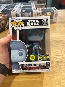 ⭐ Star Wars Funko Pop! Holographic Luke Skywalker #615 – Glow in the Dark Exclusive