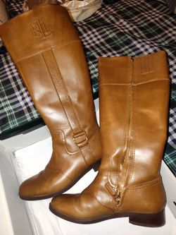 Ralph Lauren bernadine-bo-csl polo tan burnished calf /size 5.5B