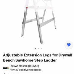 Adjustable Extension Legs for Drywall Bench Sawhorse Ladder - GypTool - Silver.... CHECK OUT MY PAGE FOR MORE ITEMS