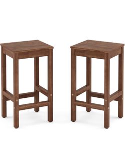 26 Inch Bar Stools Set of 2, Counter Height Bar Stool with Footrest